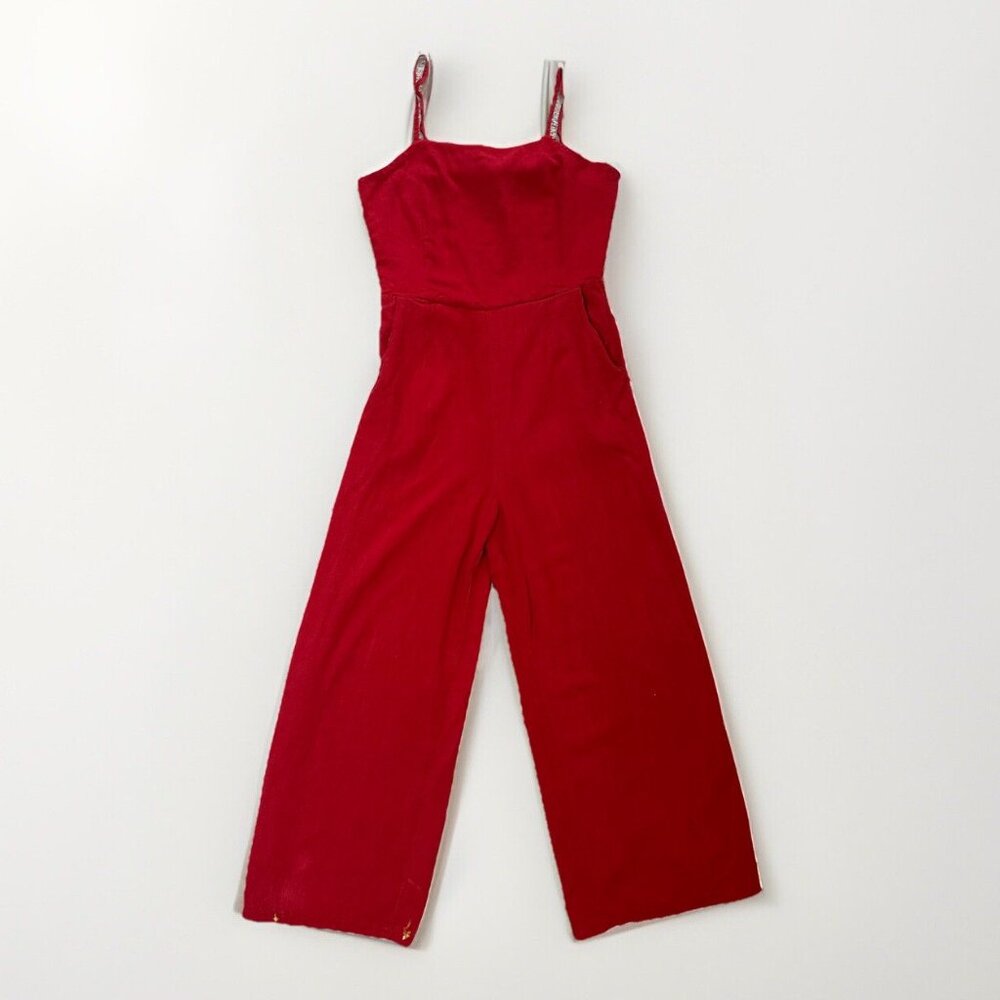 Oak + Fort Jumpsuit Women’s Medium  Wide Leg Tie Back Mark On Ankle - Picture 6 of 16